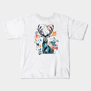 Colorful Nature Inspired Stag Kids T-Shirt